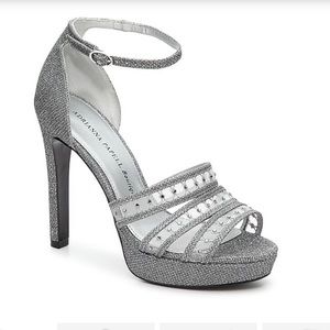 New Silver Glittery Platform Heels